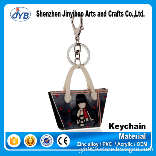 creative design mini pu leather bags accessory handbag keyring